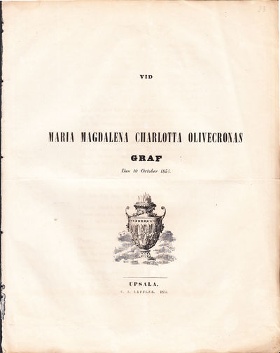 Vid Maria Magdalena Charlotta Olivecronas graf…