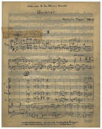 [Op. 47]. Quintet for piano and string quartet. [Autograph manuscript] de RIEGGER, Wallingford 1885-1961