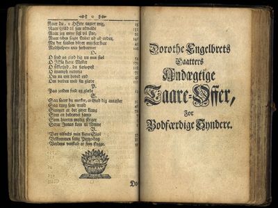 Siælens Sang-Offer, Indeholdende Endeel Gudelige Psalmer Tillige med Morgen- og Aften-Sukke Til hver Dag i Ugen, Samt hendes Andægtige Taare-Offer For Bodfærdige Syndere. (photo 2)