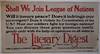 (Advertising - Trolley Car)  Shall We Join League of Nations ? The Literary Digest