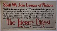 (Advertising - Trolley Car)  Shall We Join League Of Nations ? The Literary Digest - 