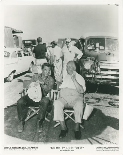 North By Northwest (Original photograph of Alfred Hitchcock and Cary Grant on the set of the 1959 film)