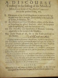 STEREOMA, THE ESTABLISHMENT Or, A Discourse Tending to the Setling of the Minds of Men About Some of the Chiefe Controversies of the Present Times