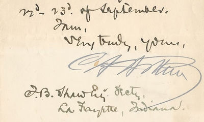 22/08/1881. The same records show only one other letter of Arthur dating from August until the death...