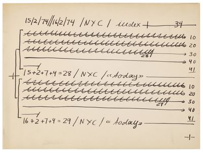 Diary N.Y.C. February 15 until March 4, 1974