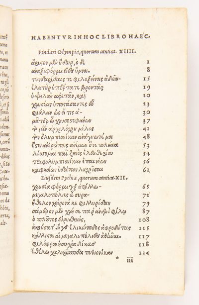 [Title in Greek and Latin:] Pindar:...; (photo 1)