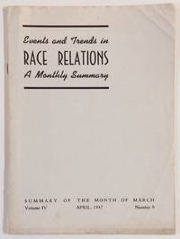 image of Events and trends in race relations: a monthly summary. Volume 4, number 9 (April 1947)