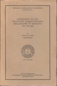 image of Supplement to the Annotated Subject-Heading Bibliography of Termites 1955 to 1960