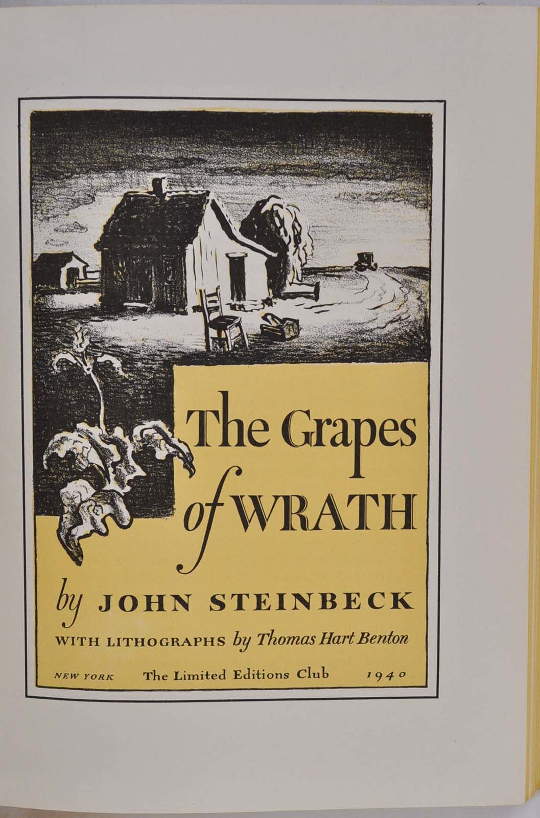 BIBLIO THE GRAPES OF WRATH. Limited edition signed by Thomas Hart