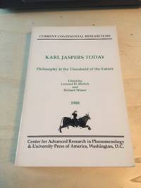 cover of Karl Jaspers Today: Philosophy at the Threshold of the Future