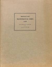 'Monotype' Mathematical Sorts List by PHILLIPS, ARTHUR