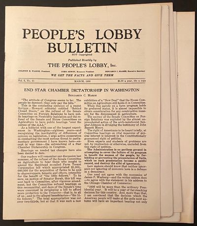 People's Lobby Bulletin [eight issues]