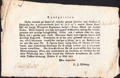 Kundgörelse. Under arrende på längre tid utbjudes…