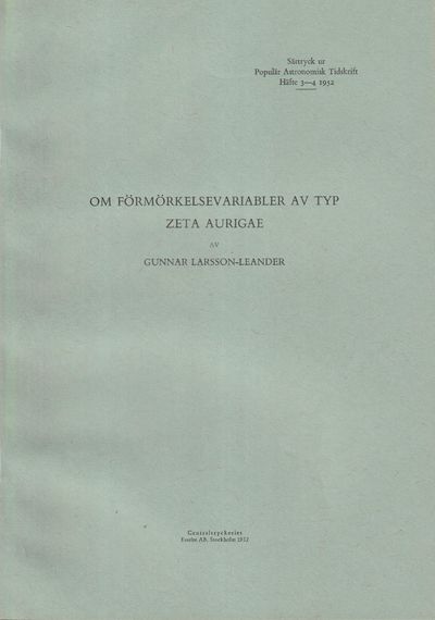 Om förmörkelsevariabler av typ Zeta Aurigae [=…