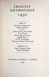 Imagist Anthology 1930 ... Forewords by Ford Madox Ford & Glenn Hughes