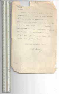 Letter Autograph Pierre Janet while giving 15 Lectures at Harvard from 15 October and the end of...