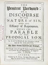 View Image 4 of 4 for The Penitent Pardoned, or, a Discourse of the Nature of Sin and the Efficacy of Repentance under the... Inventory #21548