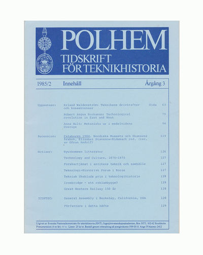 Polhem. Tidskrift för teknikhistoria. 1985/2.…
