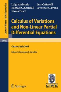 Calculus of Variations and Nonlinear Partial Differential Equations : Lectures given at the...