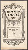 1916 Souvenir Theater Program for the Hyperion Theater New Haven Ct