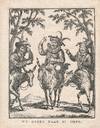 Wy ryden naar St. Omer. - 18th Century engraved caricature.