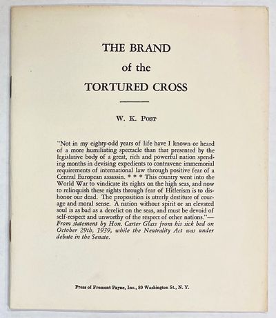 New York: Press of Fremont Payne, 1941. Pamphlet. 9p., staplebound booklet, 5.5x6.5 inches, very goo...