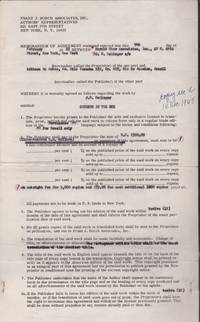 J.D. Salinger Signed Contract to publish The Catcher in the Rye