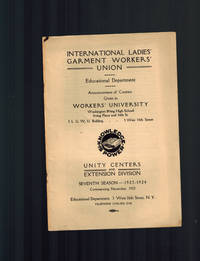 cover of International Ladies' Garment Worker's Union Educational Dept. Announcement of Courses Given in Worker's University, Seventh Season, 1923-1924