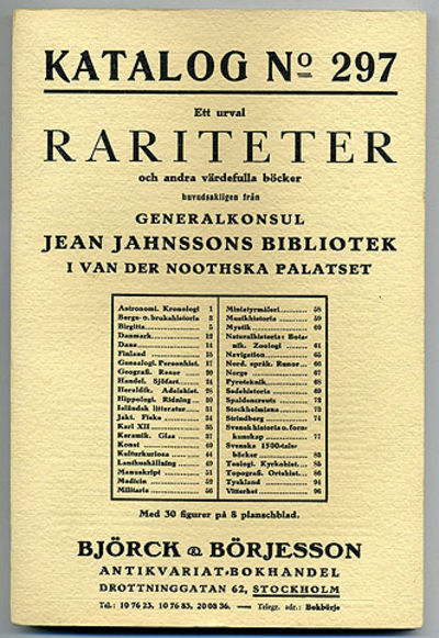 Björck & Börjesson. Katalog 297. Ett urval…