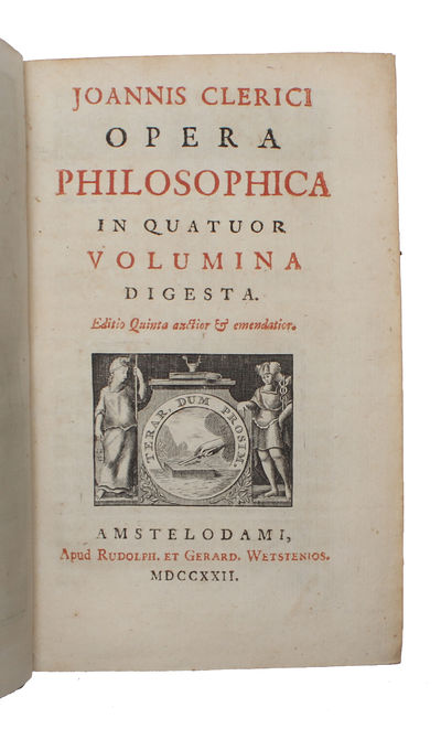 Opera philosophica in quatuor volumina digesta. Editio Quinta. (1. Logica. De argumento theologico ab invidia ducto. Ontologia. 2. Pneumatologia. Thomae Stanleii Historia philosophiae orientalis. 3 & 4. Physica). 4 vols. (photo 3)