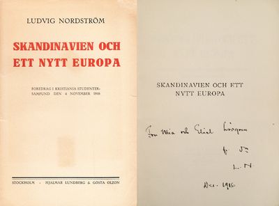 Skandinavien och ett nytt Europa. Föredrag i…