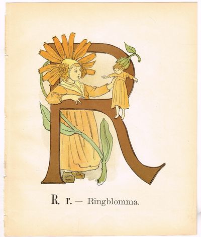 Prinsarnes Blomsteralfabet. R. r. – Ringblomma.