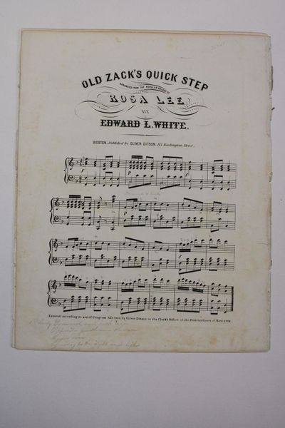 OLD ZACK'S QUICK STEP. ARRANGED FROM THE POPULAR MELODY OF ROSA LEE