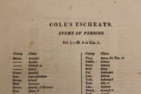 Cole's Escheats. Index of persons Vol 1 - H 8 to Car 1.