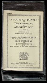 A Form of Prayer and of Thanksgiving to Almighty God: Coronation of their Majesties King George VI and Queen Elizabeth