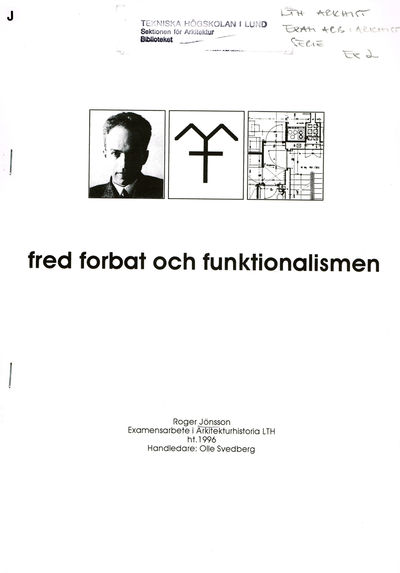 Fred Forbat och funktionalismen.