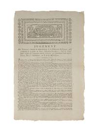 Jugement Du Tribunal Criminel du Departement de la Charente-Inferieure