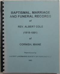 image of Baptismal, Marriage and Funeral Records of Rev. Albert Cole (1818-1881) of Cornish, Maine