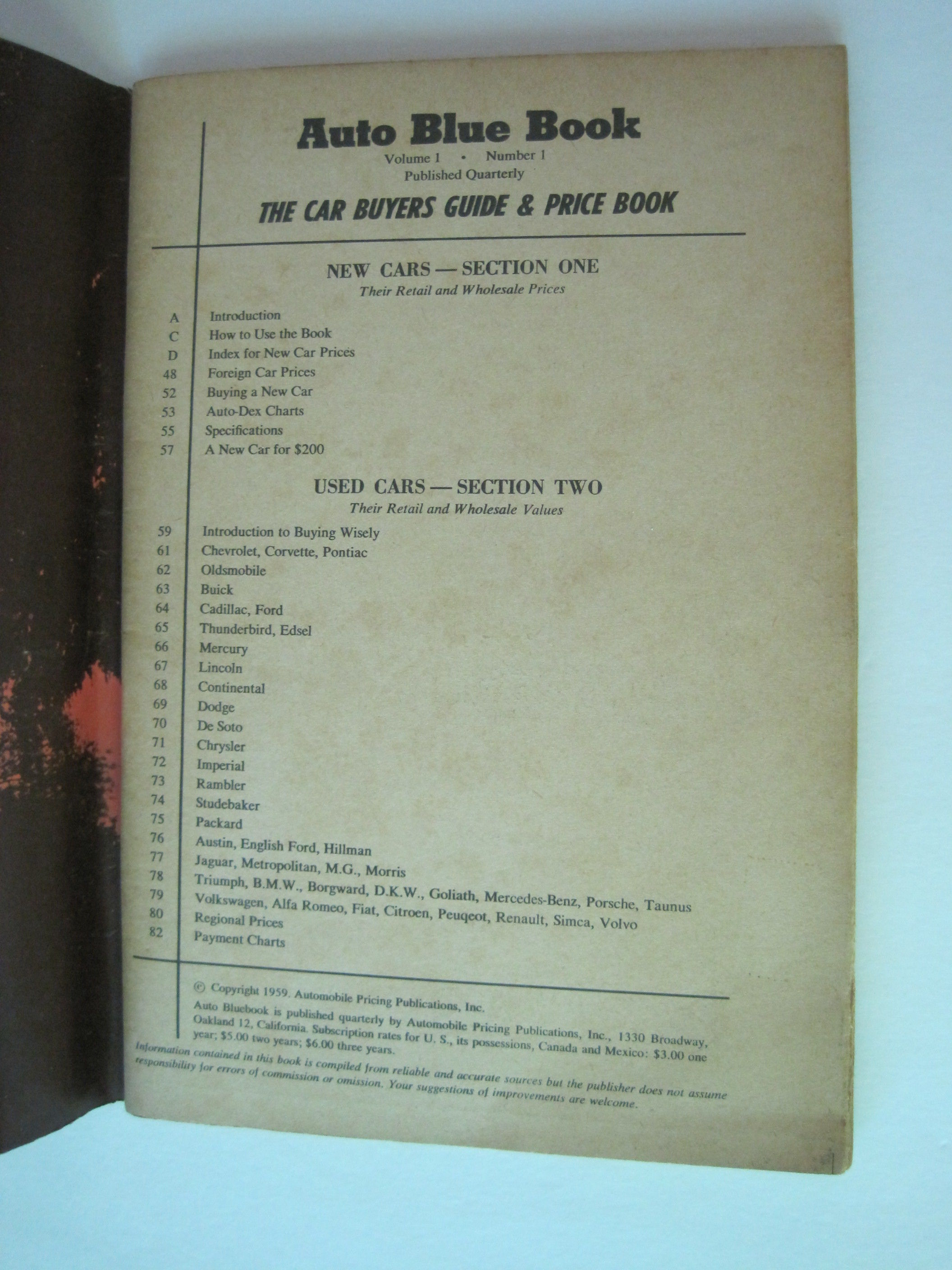 Auto Blue Book [Bluebook] The Car Buyers Guide & Price Book Volume