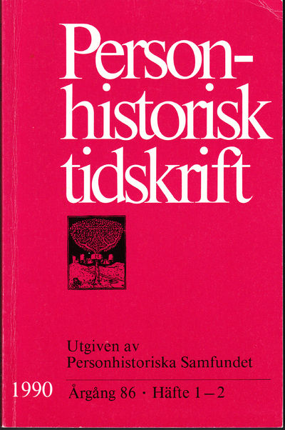 Personhistorisk tidskrift 1990:1-4. Åttiosjätte…