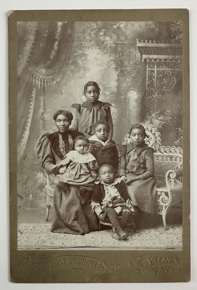 [Cabinet Card of an African-American Mother and Children in Rural Kansas]