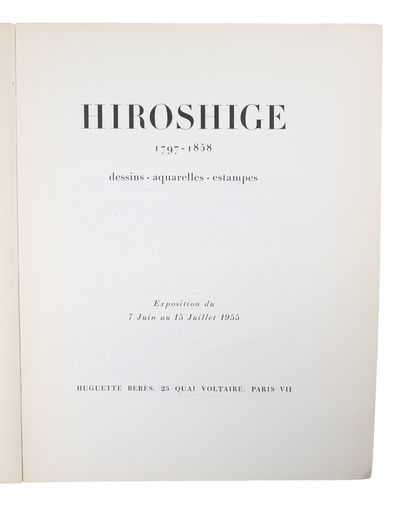 Hiroshige 1797 - 1858 dessins . aquarelles . estampes. Exposition du Juin au Juillet 1955. (photo 3)