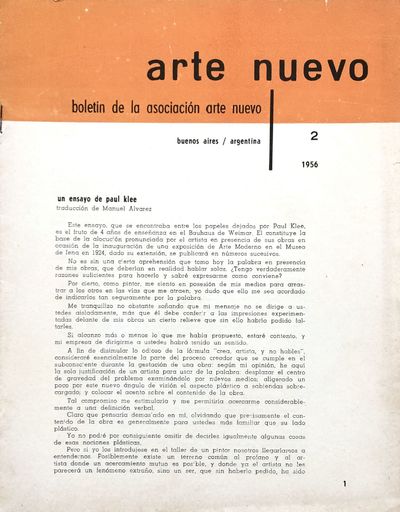 Arte Nuevo, Boletin de la Asociación Arte Nuevo, Issue 2
