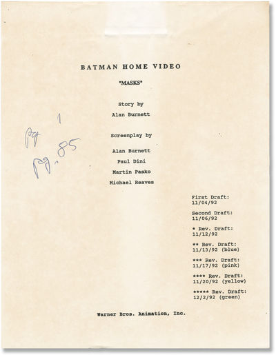Batman: Mask of the Phantasm (Original screenplay for the 1993 film, actor Dick Miller's working copy)