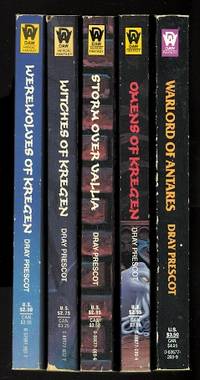 image of DRAY PRESCOT: THE WITCH WAR CYCLE. 5 VOLUME SET. WEREWOLVES OF KREGEN (DRAY PRESCOT: 33) / WITCHES OF KREGEN (DRAY PRESCOT: 34) / STORM OVER VALLIA (DRAY PRESCOT: 35) / OMENS OF KREGEN (DRAY PRESCOT: 36) / WARLORD OF ANTARES (DRAY PRESCOT: 37).