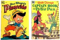 DELL DISNEY GOLDEN FOUR-COLOR COMICS (2) PINOCCHIO #252 CAPTAIN HOOK/P PAN #446