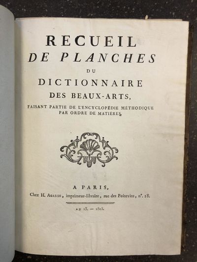 Paris: Chez H. Agasse, 1805. Hardcover. 7, 114 plates; G; bound in full period tree-calf, paneled sp...