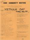 Huge Community Meeting . . . Vietnam Day; Friday, May 21st