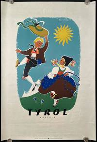 Tyrol Austria. LARGE VINTAGE TRAVEL POSTER. de AUSTRIA) Rehm, Maria (illus) - Circa 1950.