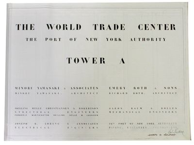 The World Trade Center. The Port of New York Authority. Tower A ... [Contemporary photocopy of the blueprints for the World Trade Center prepared for ? Goldberg]